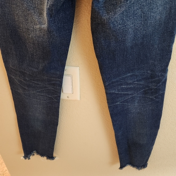 Moussy Vintage Glendele Distressed Tapered Raw Hem Ankle Skinny Denim Jeans 25 - Picture 15 of 15